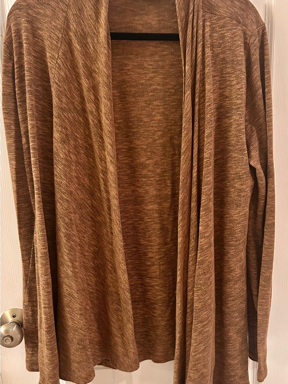Jones New York Sport Heathered Tan Open Cardigan